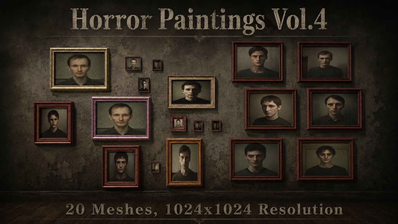 Media 1 for listing Horror Paintings Pack - Wall Art Decor - Vol.4