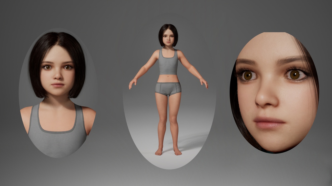 Media 1 for listing Editable MetaHuman girl - Mark.With hair, no clothing included.