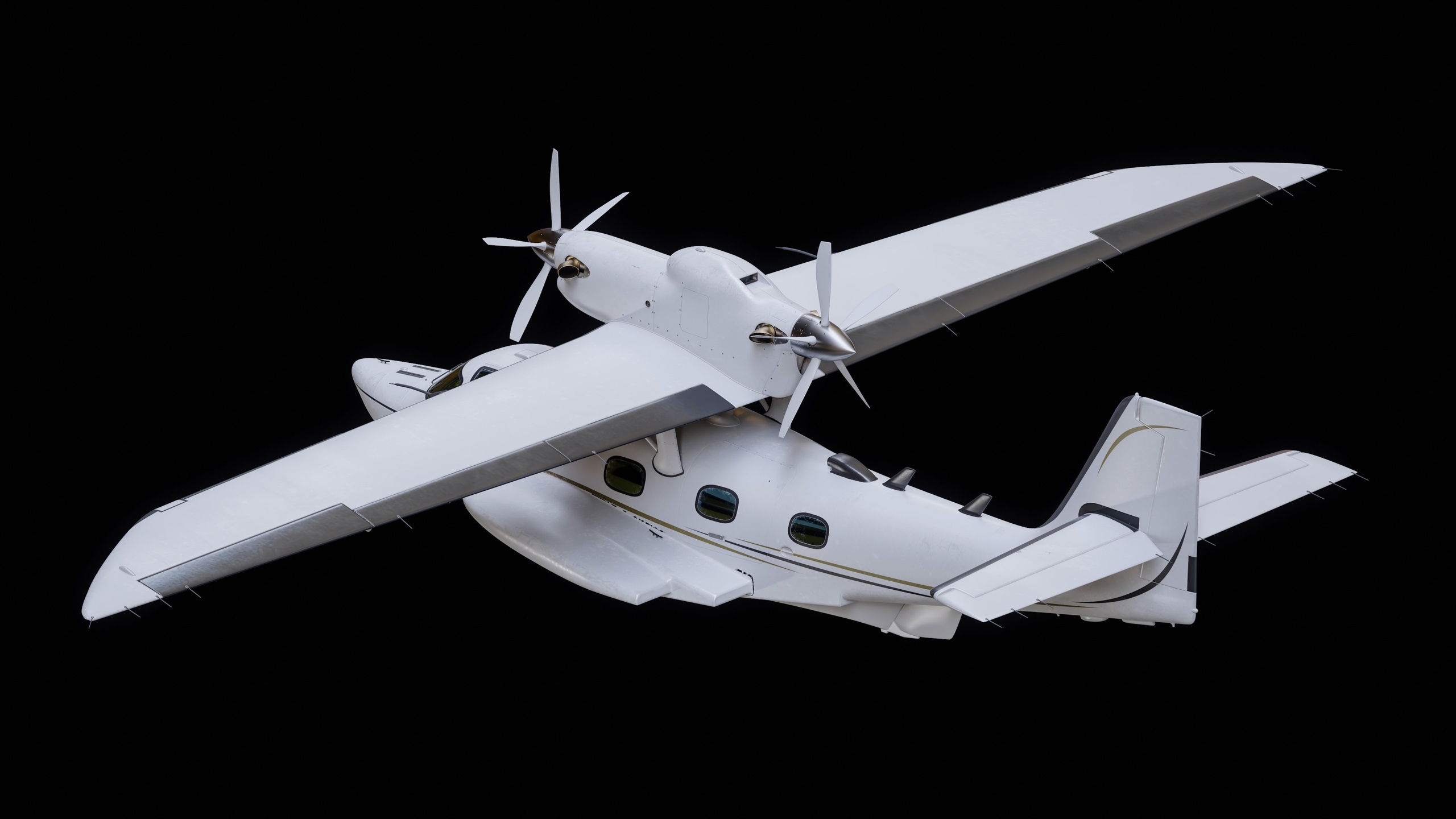 Media 1 for listing Modern Amphibious Seaplane - Twin-Engine Flying Boat Game Ready