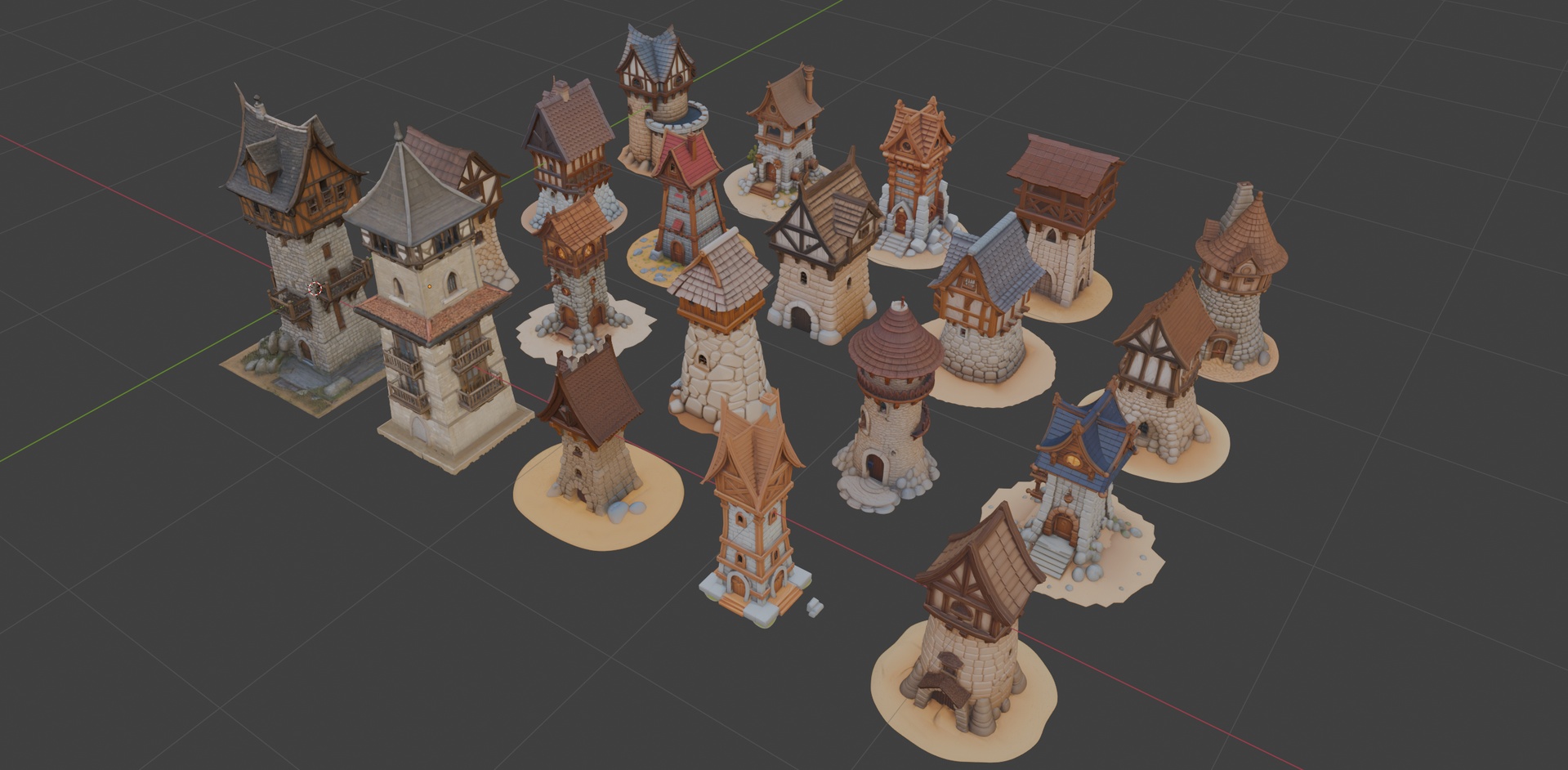 Media 1 for listing Medieval Fantasy Towers Pack (20 AI Pieces)