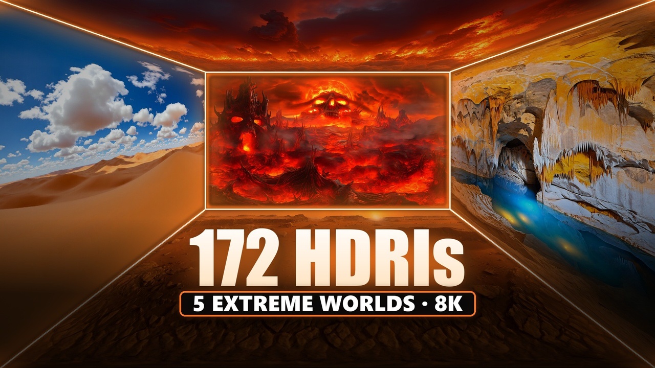 Media 1 for listing Extreme Worlds 8K HDRI Bundle - 172 Skyboxes: Desert, Mars, Hell, Fire & Caves