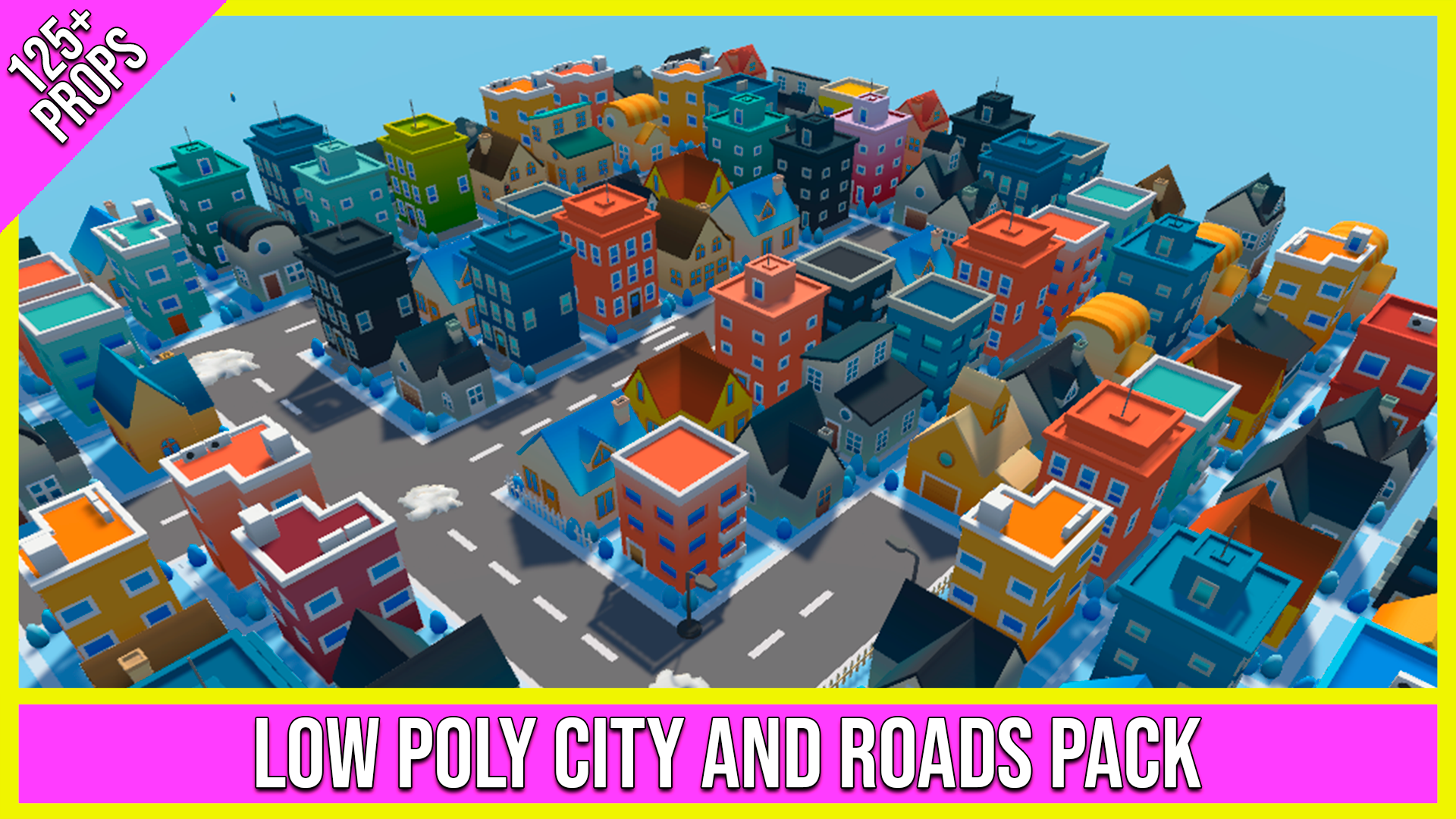 Low Poly City and Roads Pack (125+ Props) | Fab