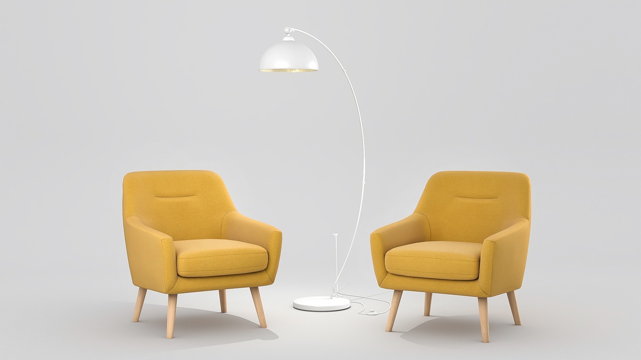 Media 1 for listing Nordic lounge armchair and lamp