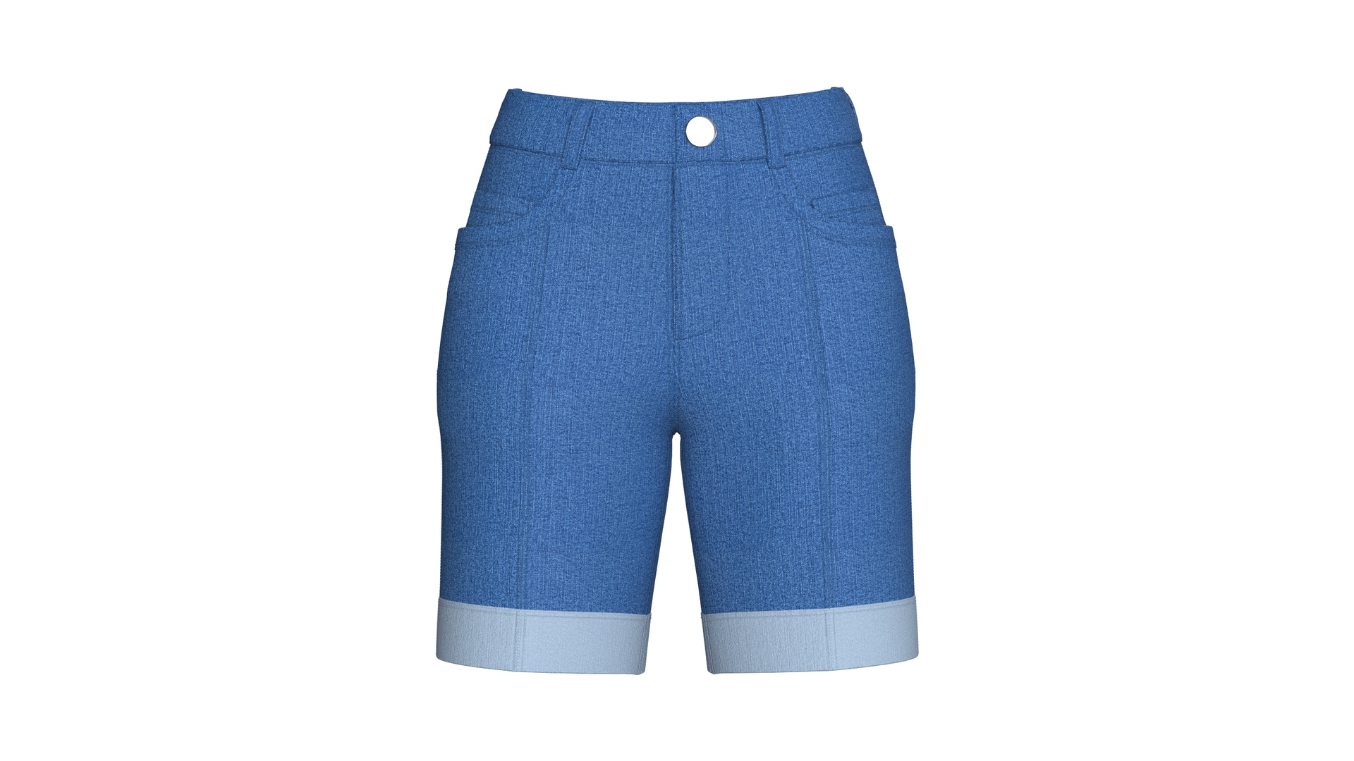 Media 1 for listing Girls High - Rise Rolled Cuff Denim Shorts | High Poly