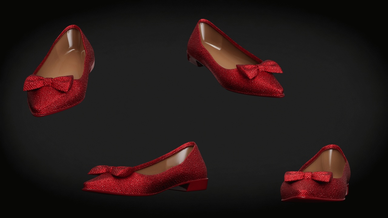 Media 1 for listing Fancy Pointed-Toe Bow Ballet Flats - Metahuman Compatible