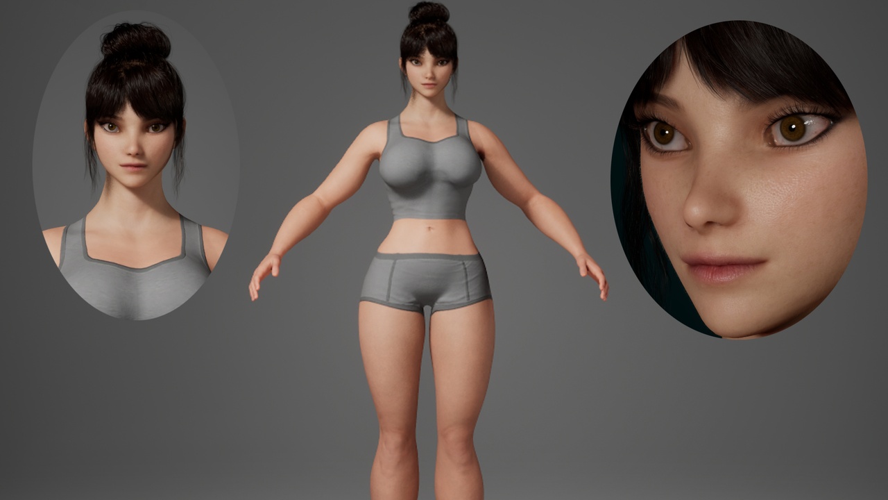 Media 1 for listing Editable MetaHuman female character - Yang Yan.With hair, no clothing included.