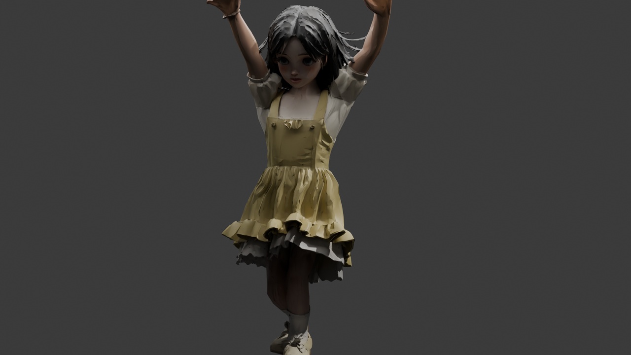 Media 1 for listing Belly Dancing Chinese Girl Figure 3D Model