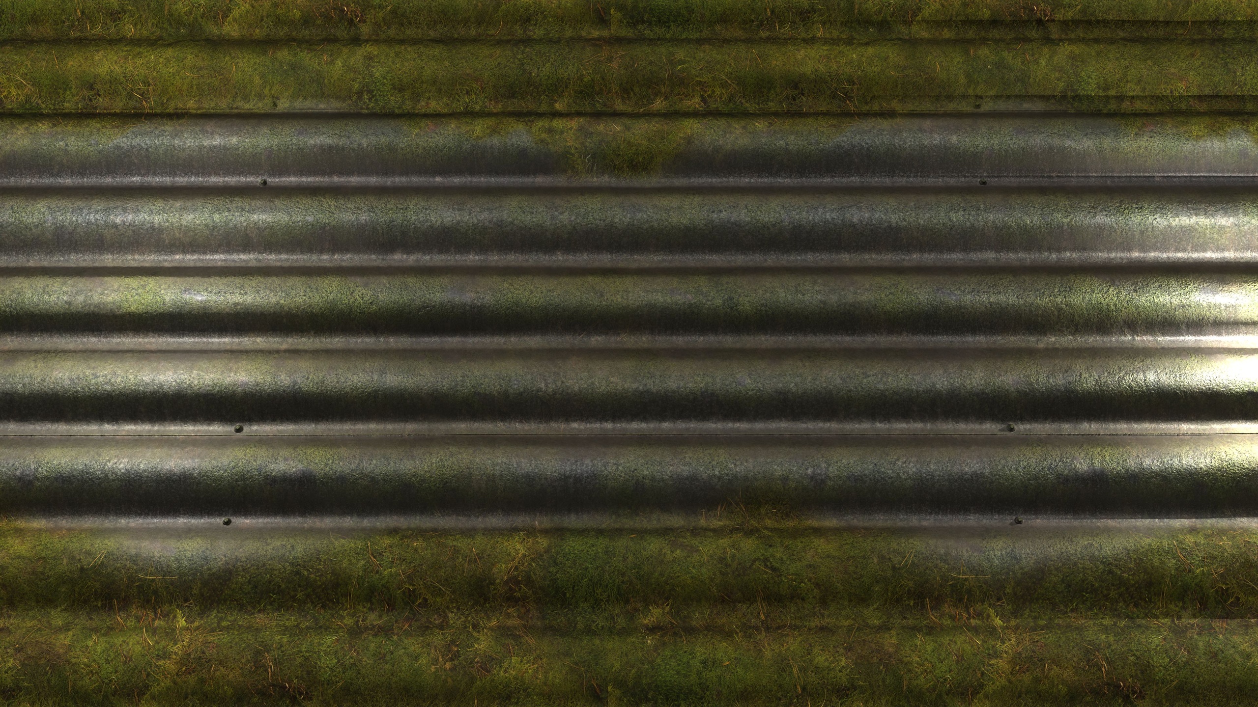 Media 1 for listing Mossy Corrugated Steel 8K PBR Texture