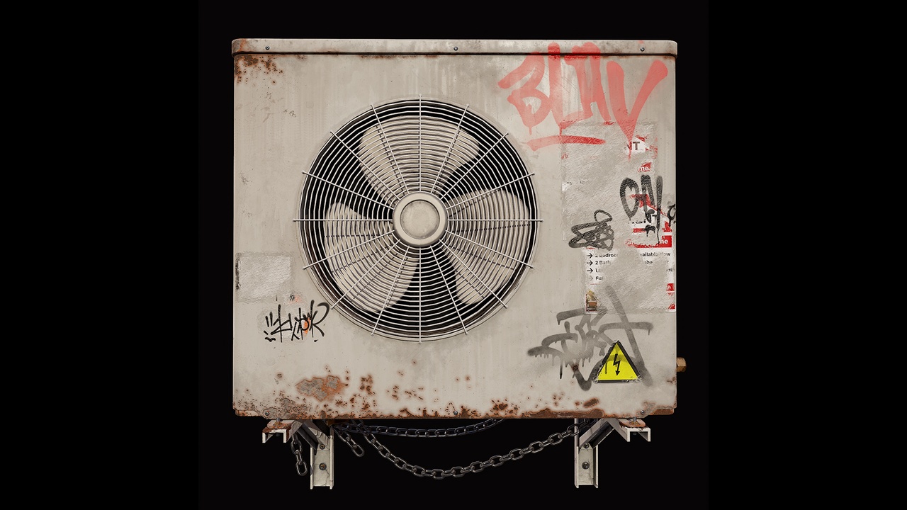 Media 1 for listing Dirty air conditioner unit with rust stains