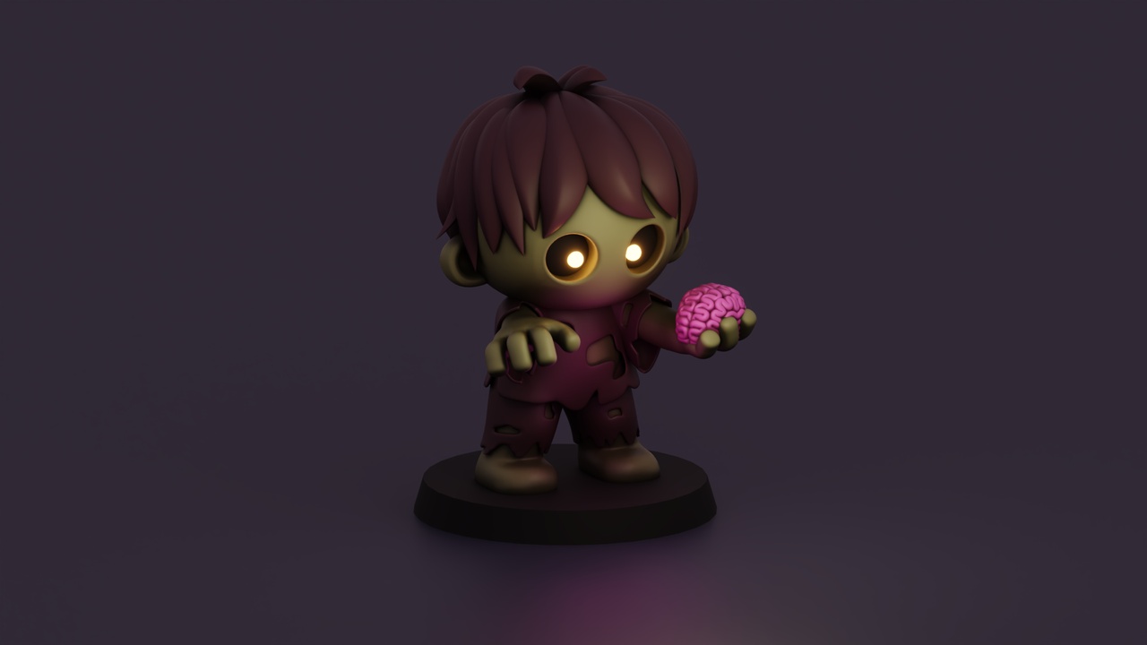 Media 1 for listing Cute Stylized Cartoon Zombie- Chibi Inspired