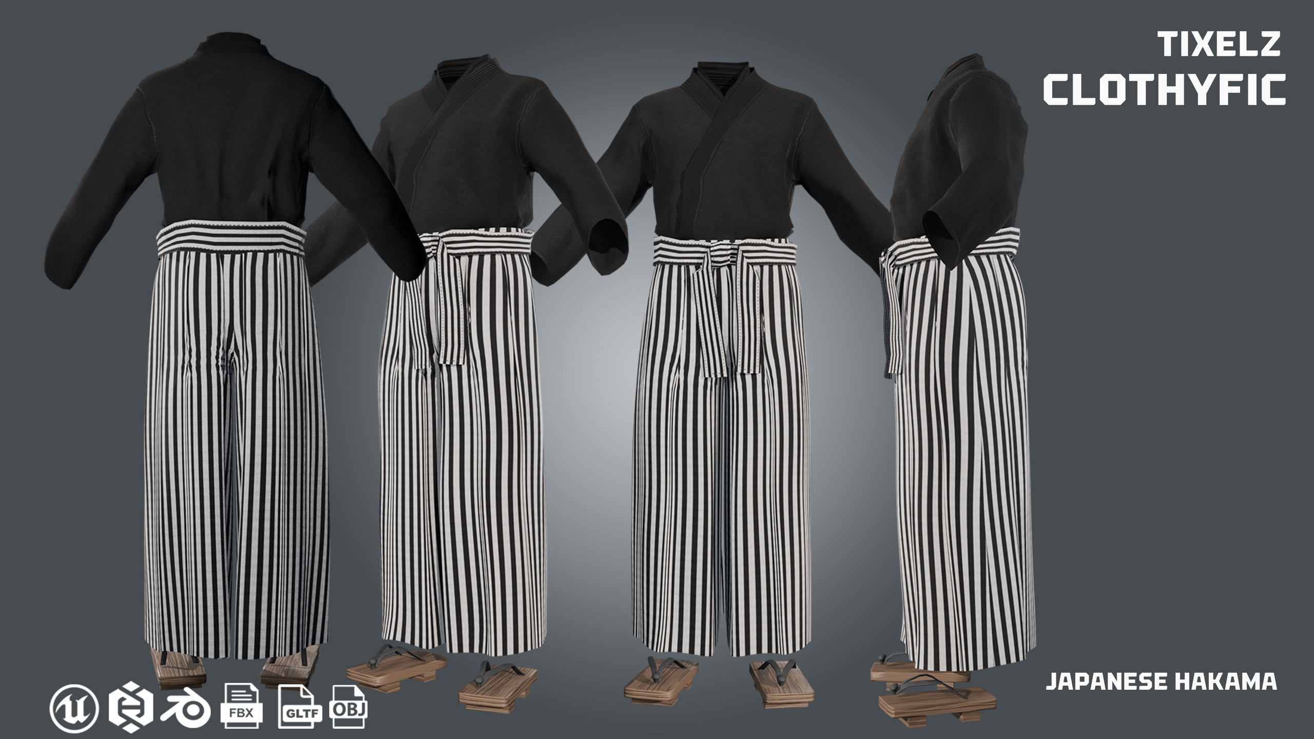 Media 1 for listing japanese samurai hakama - clothyfic outfit