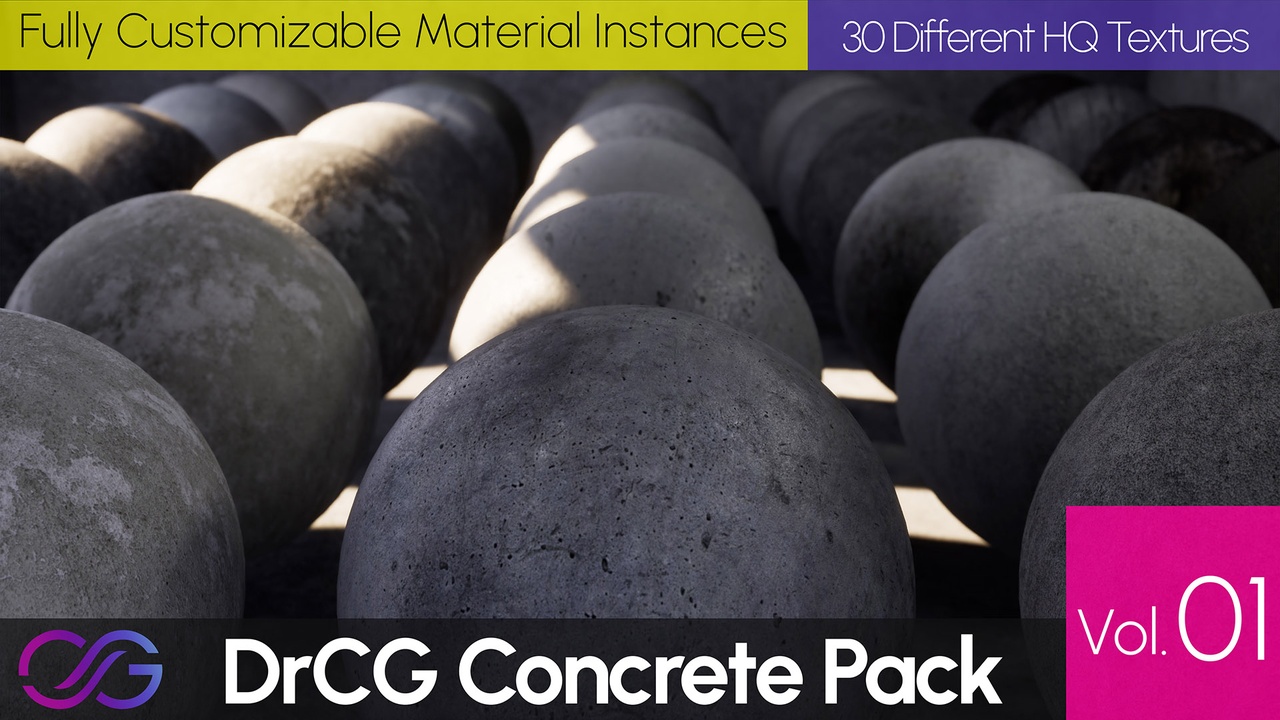 Media 1 for listing 30 Concrete Materials (Tileable Texture, Arch Viz & Game Ready) Vol 01 - DrCG