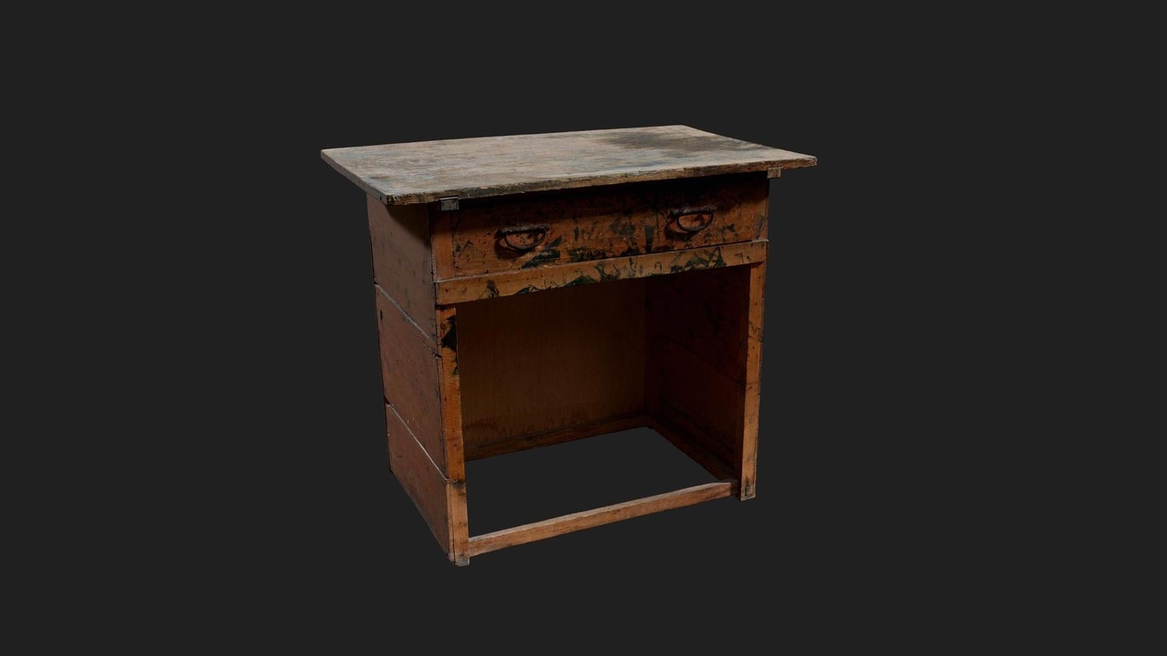 Media 1 for listing Urban Japanese School Desk Wooden Worn 02