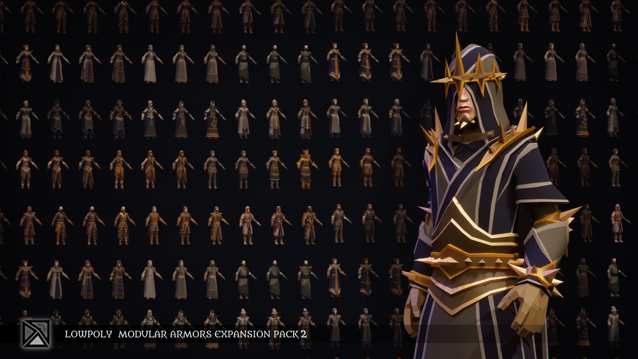 Media 1 for listing Lowpoly Modular Armors Expansion Pack 2 - Medieval Fantasy Series