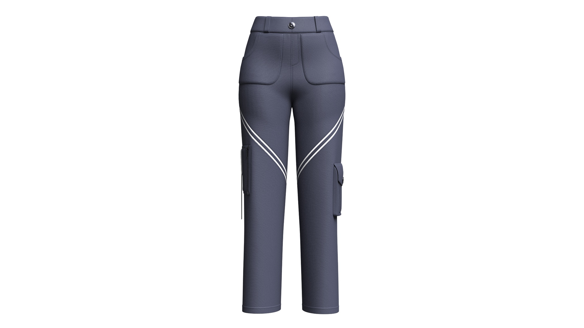 Media 1 for listing Girls High - Waisted Cargo Pants With Piping | High Poly