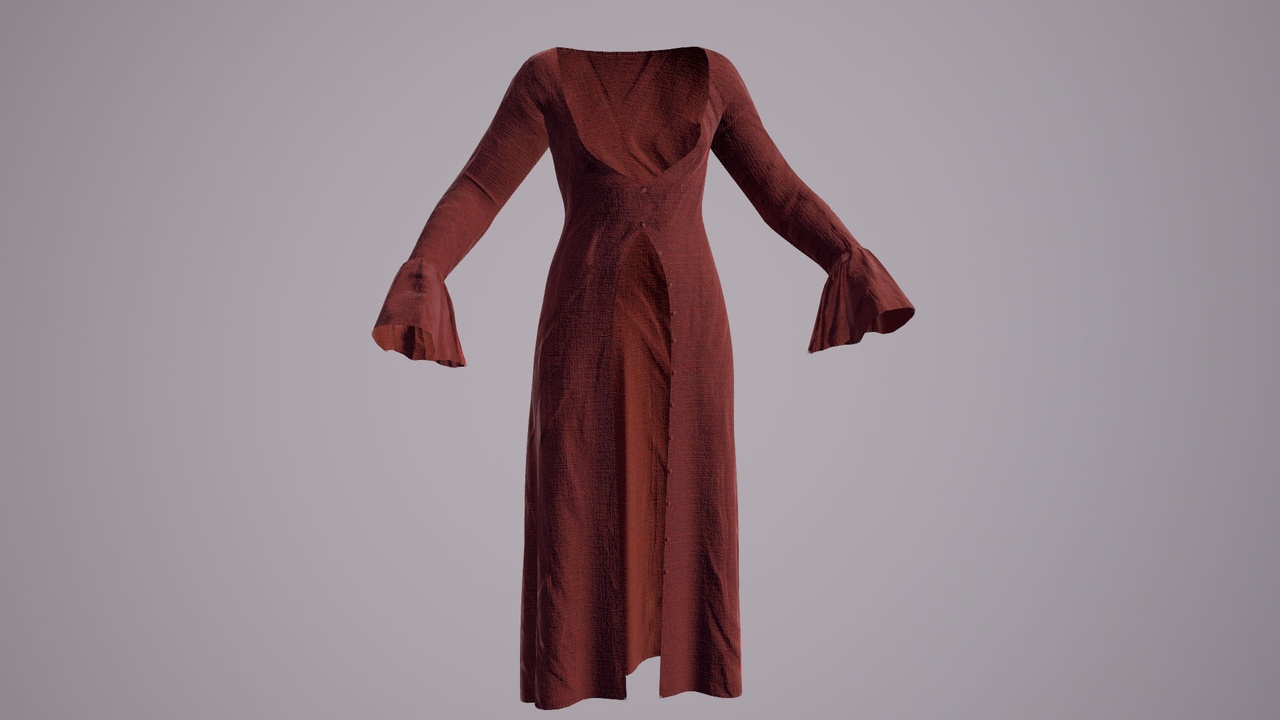 Media 1 for listing Duster Cardigan Dress | Parametric | Metahuman