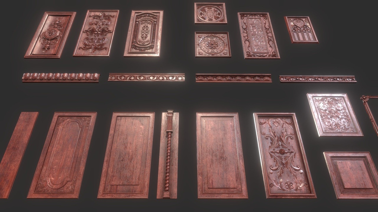 Media 1 for listing Hand Carved Panel Set