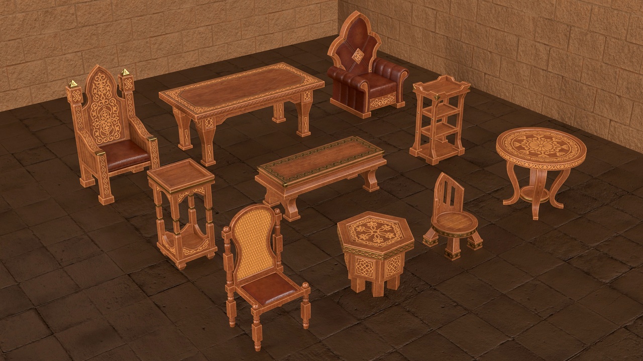Media 1 for listing Medieval PBR Furniture Pack