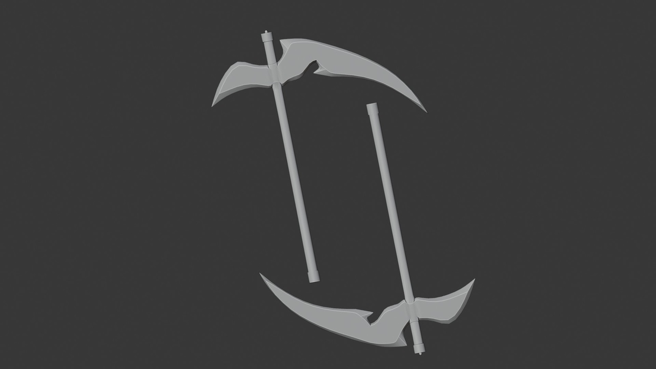 Media 1 for listing Dark Fantasy Dual-Bladed Scythe | Stylized Low Poly Weapon | Game Ready