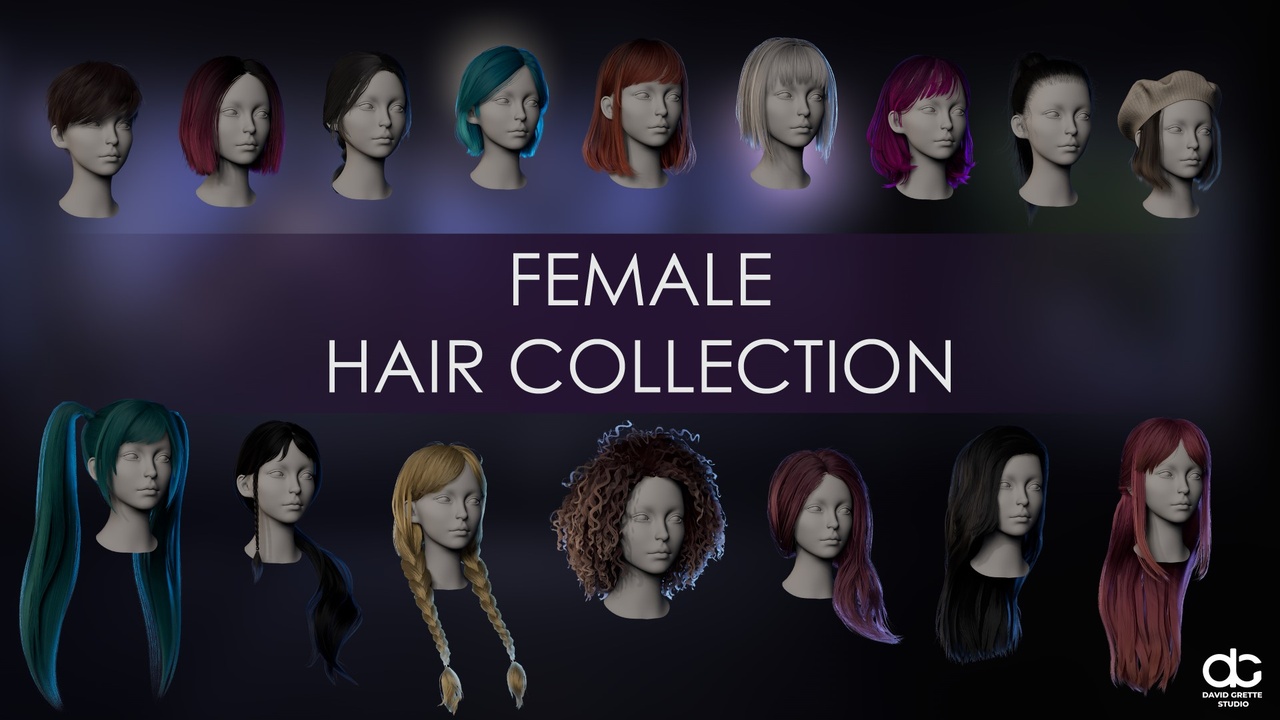 Media 1 for listing Female Hair Collection - Big Hairstyle Set (16 pieces)