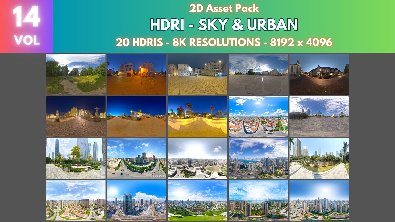 Media 1 for listing HDRI Pack 14 - 20 HDRIs - Sky & Urban
