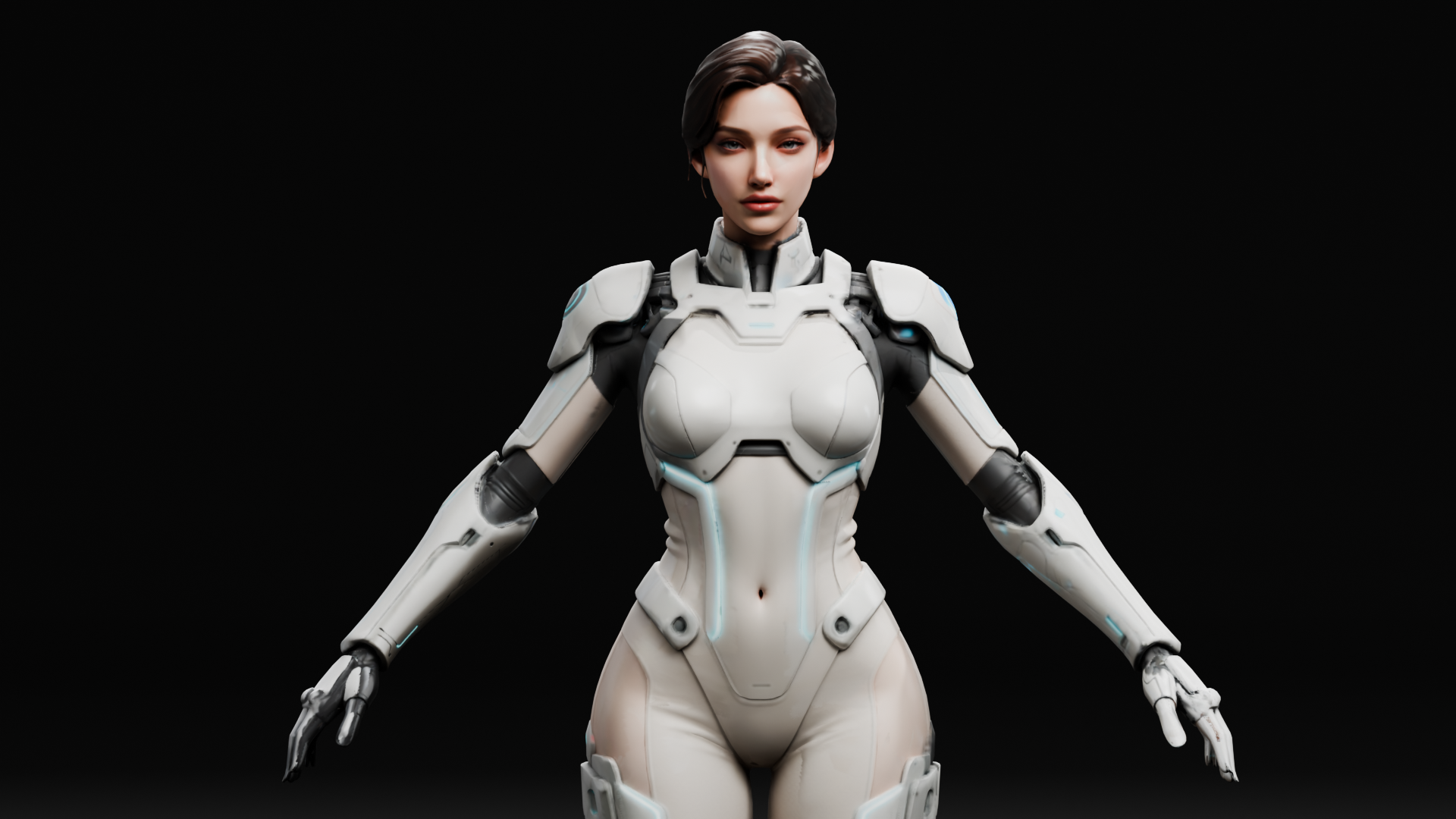 Sci Fi Female Cyborg Rigged | Fab
