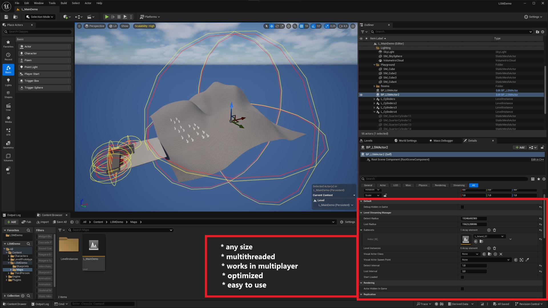 Media 1 for listing Level Streaming Manager - dynamic loading/unloading levels system!