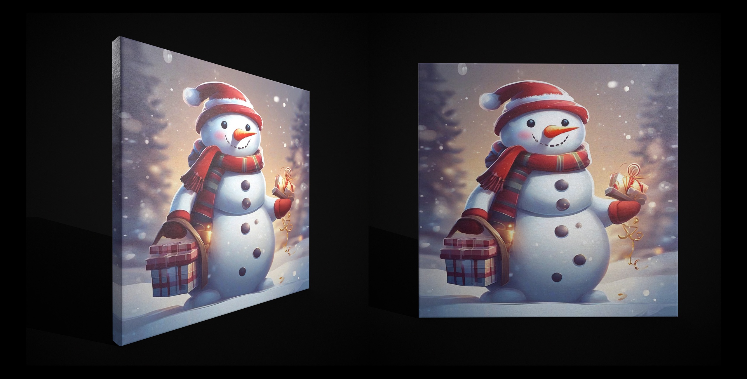 Media 1 for listing Christmas Snowman Painting One