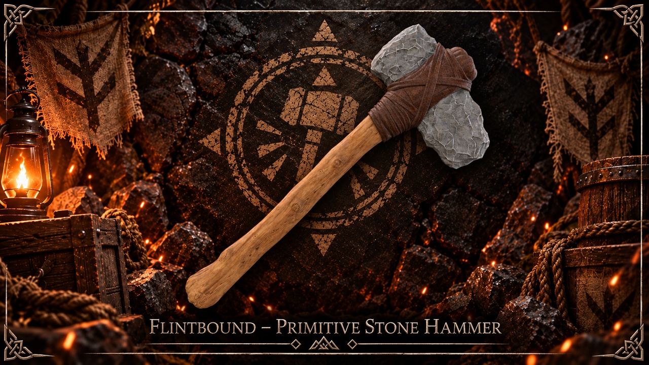 Media 1 for listing Flintbound – Primitive Stone Hammer
