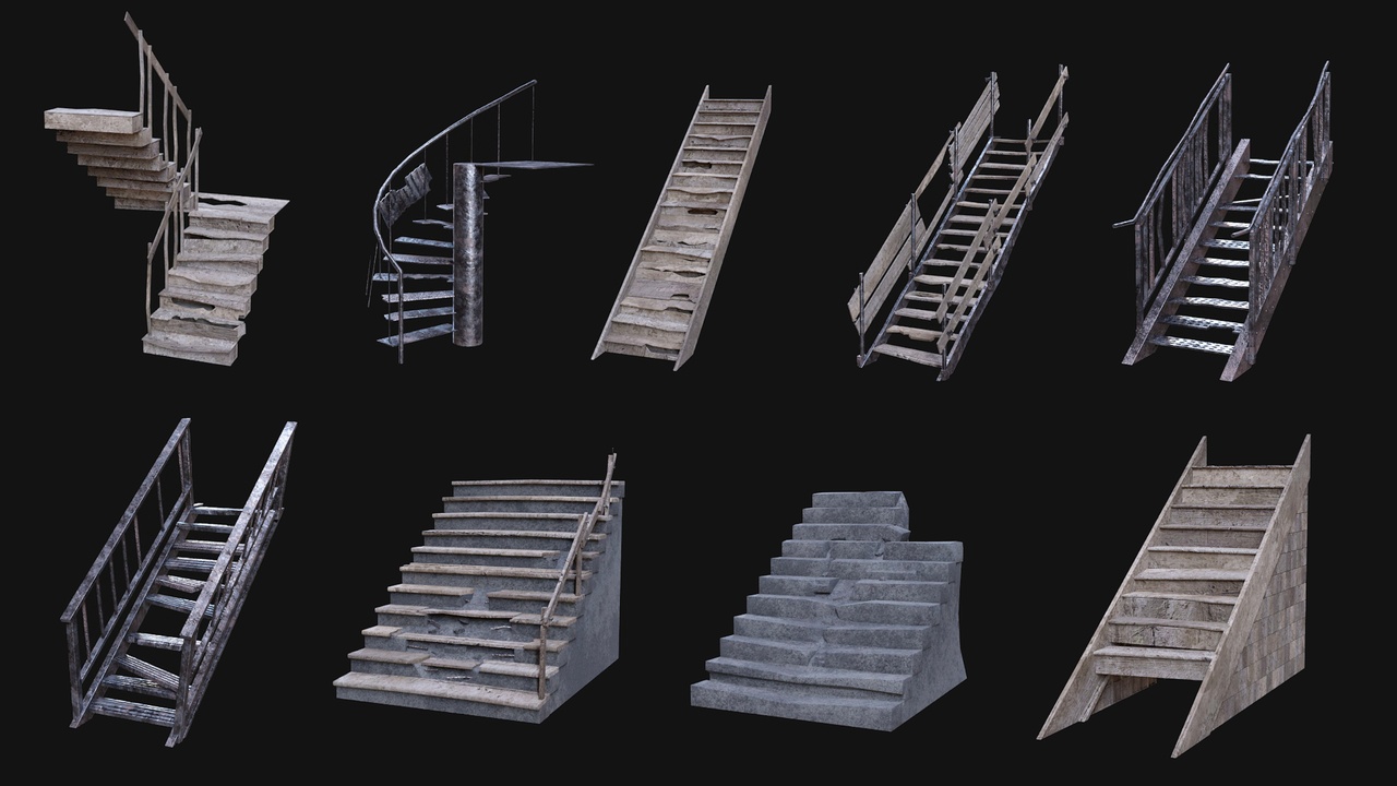 Media 1 for listing Post Apo Destroyed Stairs