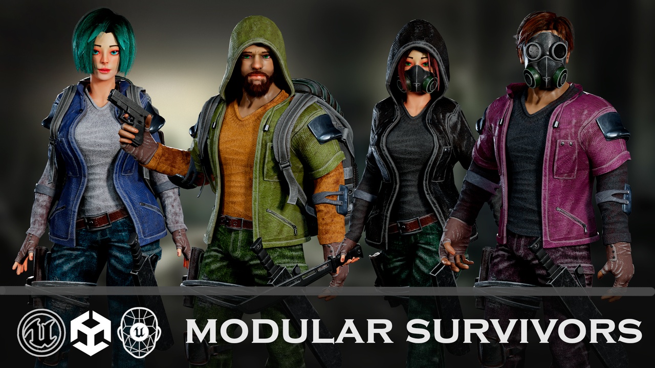 Media 1 for listing Survivors and Apocalypse – Post-Apocalyptic Character Pack
