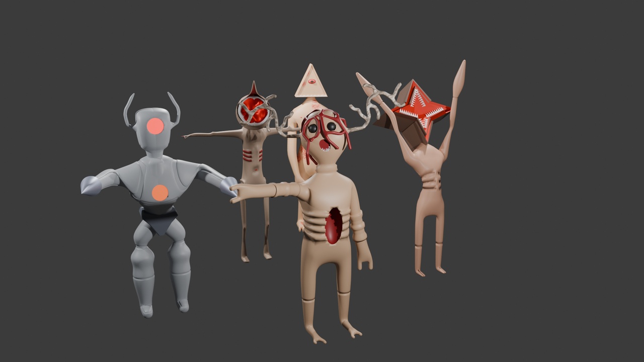 Media 1 for listing VELOCIDE Creature Pack - 5 Rigged Low-Poly Horror Entities