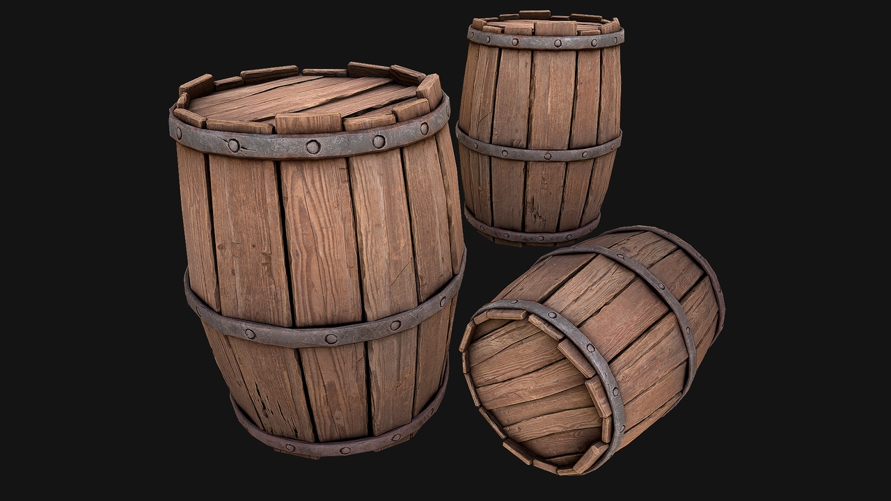 Media 1 for listing Medieval Wooden Barrel Bazaar Decor