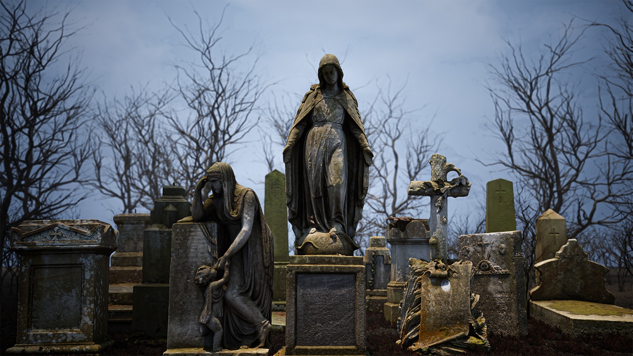 Media 1 for listing Gravestones assets pack HP/LP - photogrammetry based