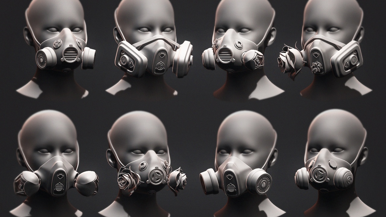 Media 1 for listing Gas Mask Constructor Kitbash Vol. 01
