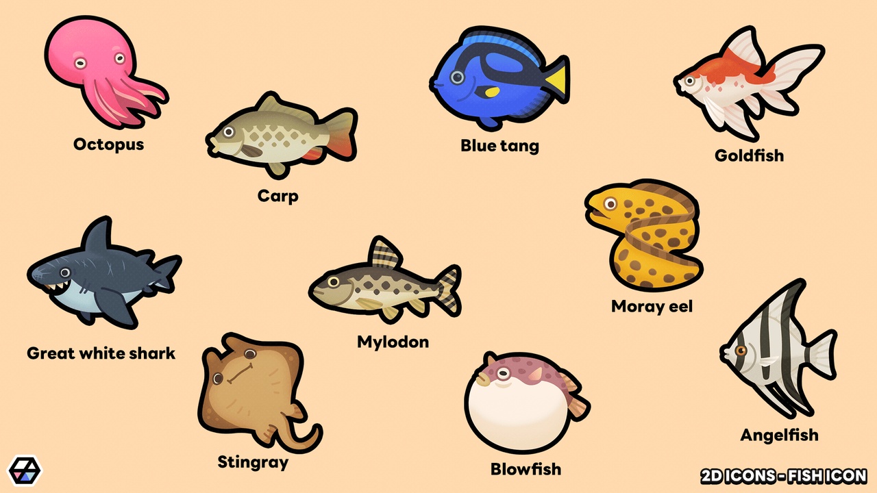 2d Fish Sign 2D Icons - Fish Icon | Fab