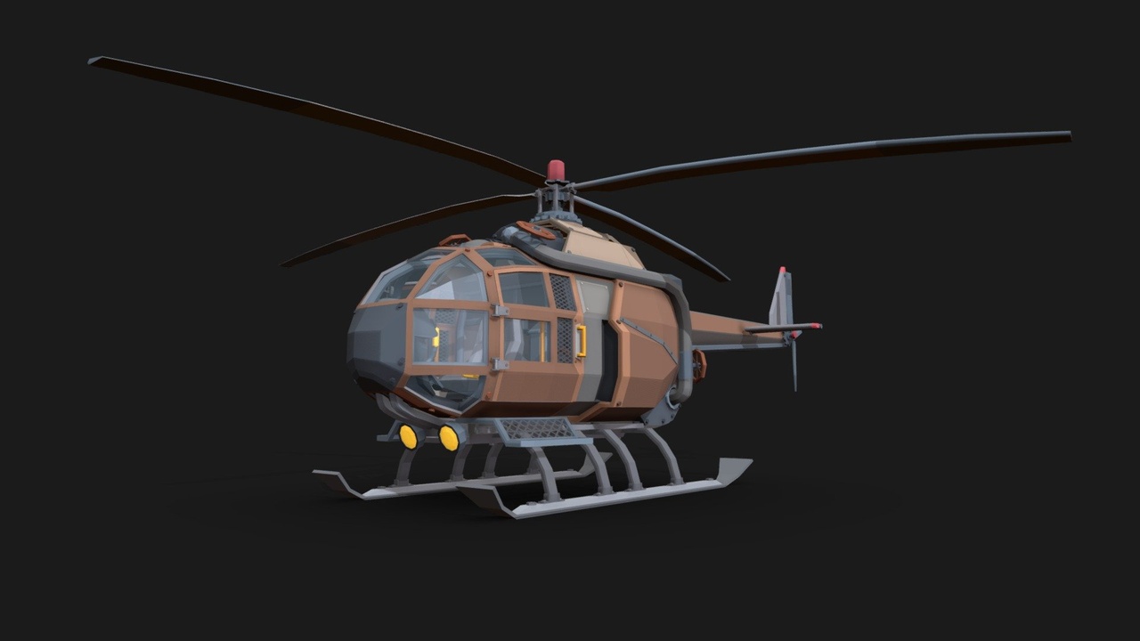 Media 1 for listing Stylized Low Poly Helicopter