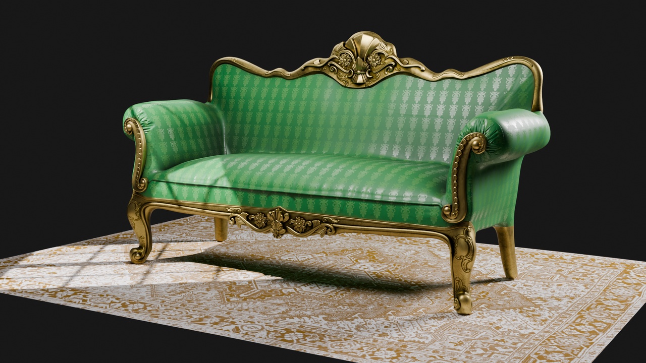 Media 1 for listing Victorian Royal Sofa – High-Detail Game-Ready Asset