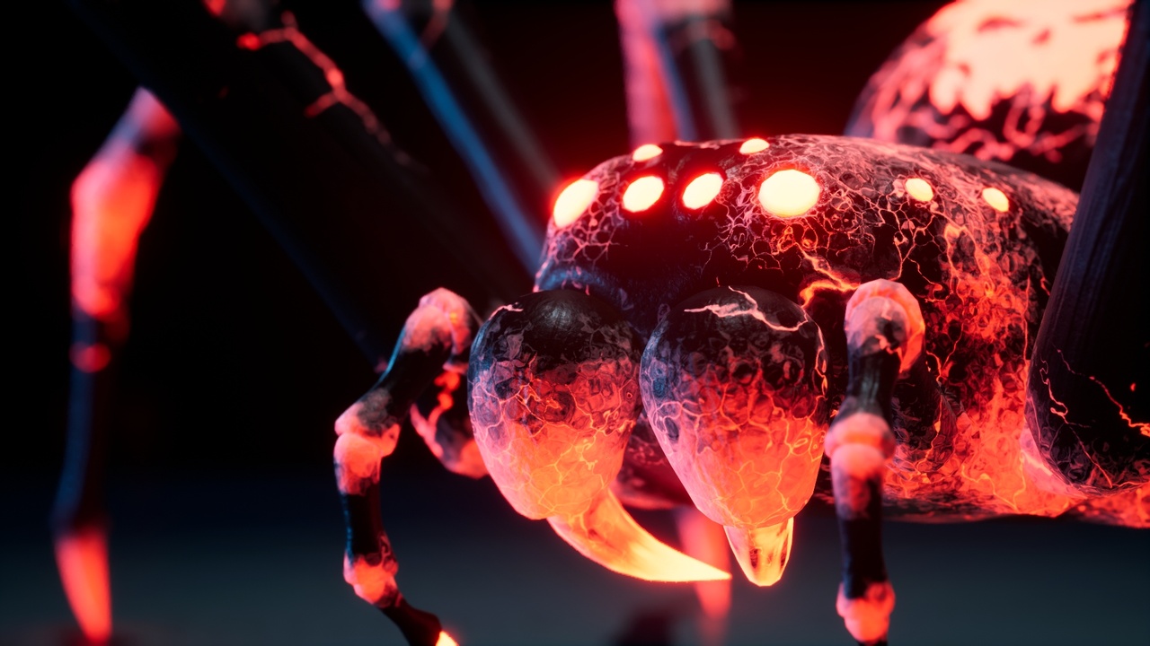 Media 1 for listing Spider Character with 45 animations and material with abdomen symbol placement