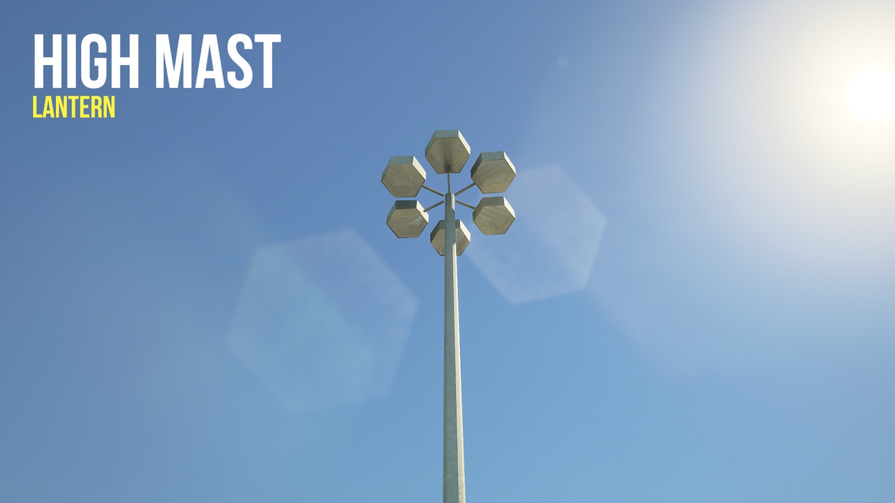 商品 High Mast Street Light (15 m) - German Autobahn & Urban Area Lighting Pole 的媒体 1