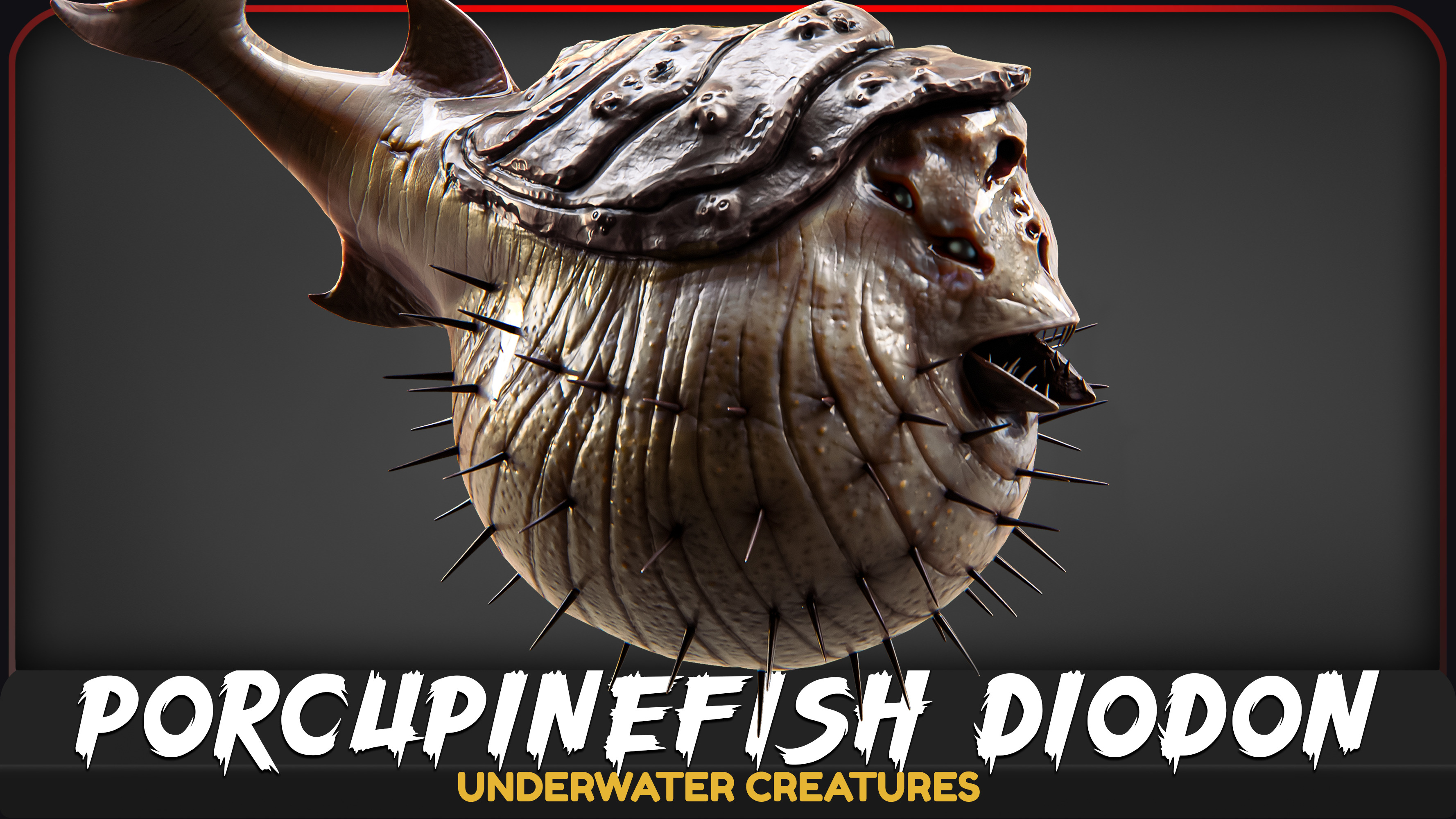 Porcupinefish Diodon - Ocean Horror Devil - Balloon Fish Monster Model ...