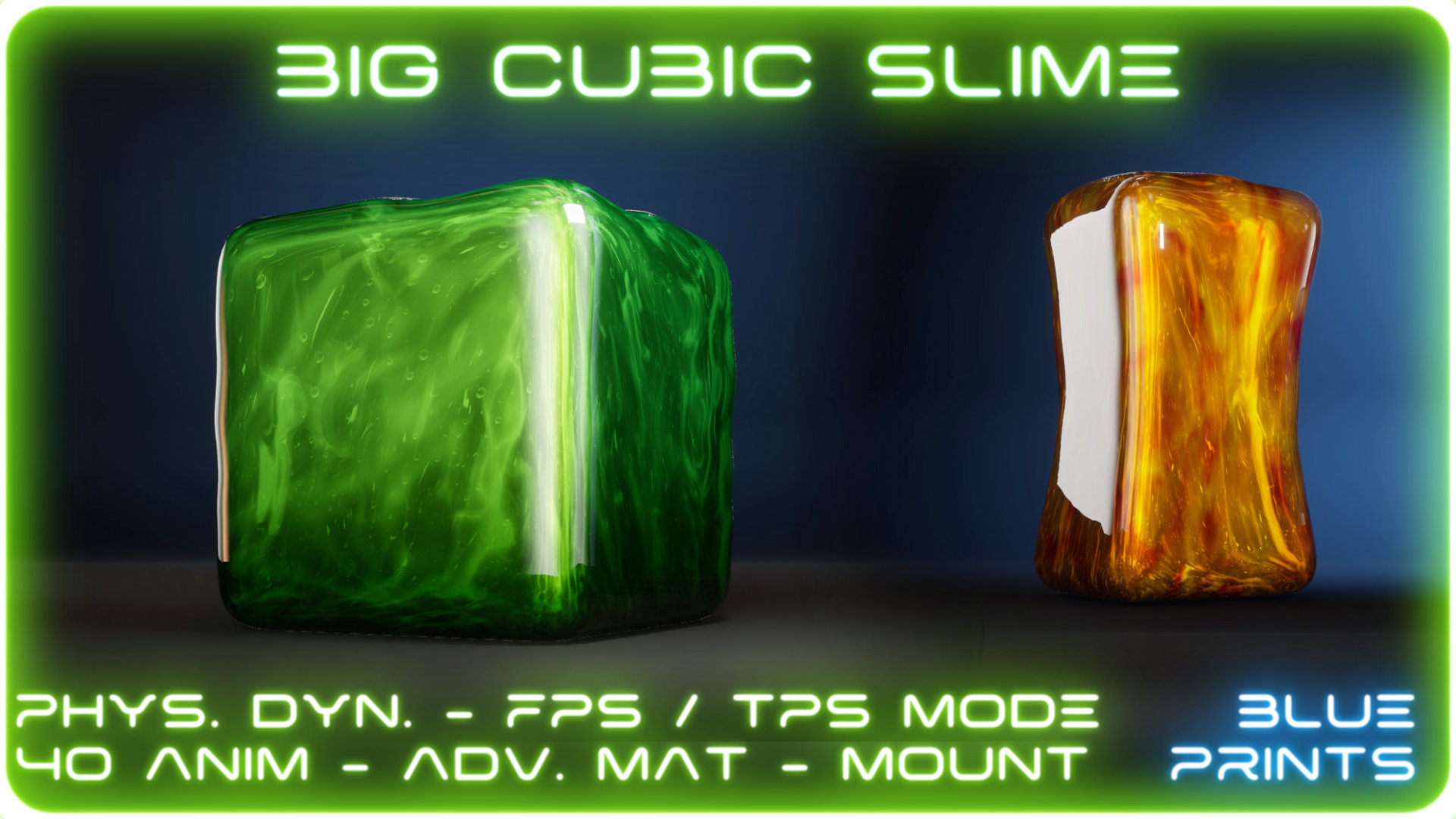 Big Cube Blob The Slime, physical and soft slime creature with ...