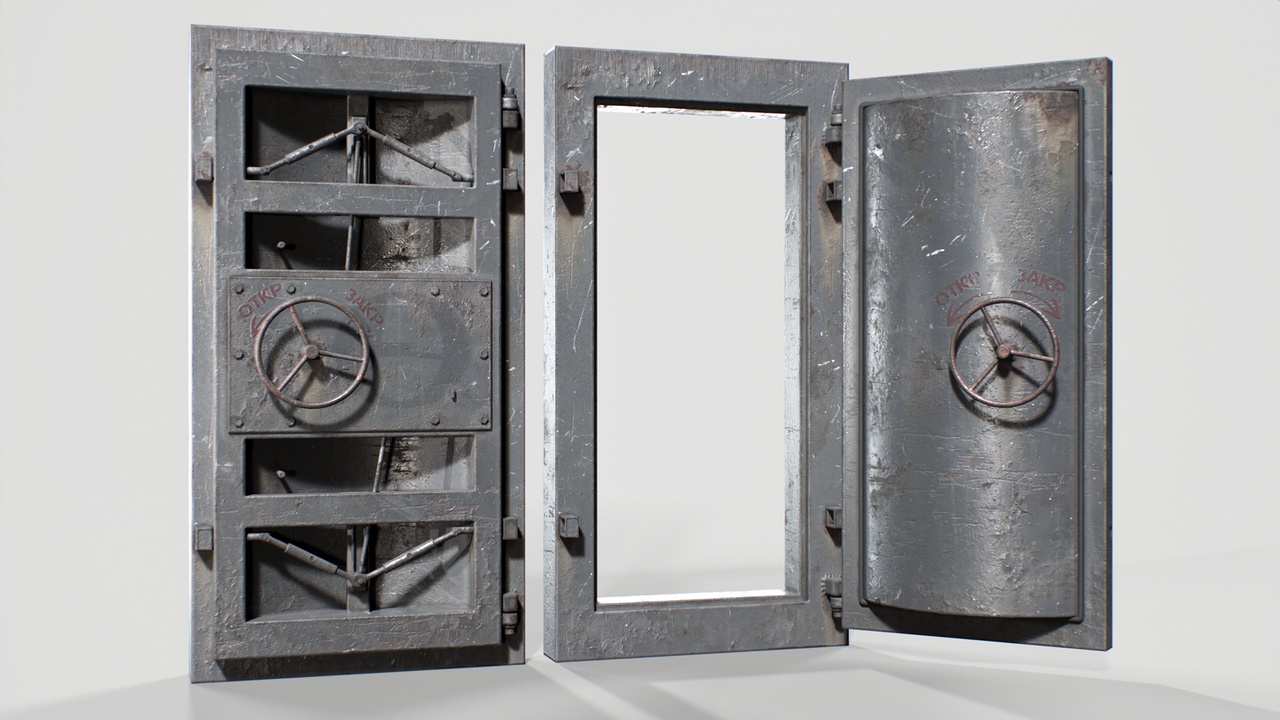 Media 1 for listing Bunker door / Bunker gate 06 with 2 skins Low-poly 3D model