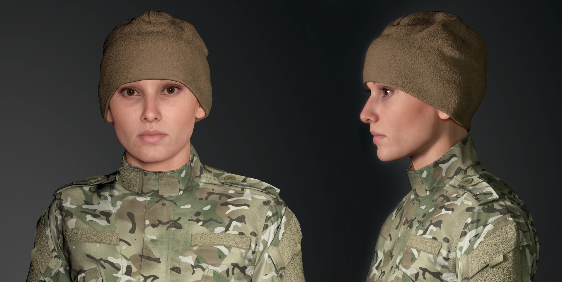 Media 1 for listing Tactical Beanie Fleece Watch Cap │ 4 Color Variations │ 4K PBR Textures
