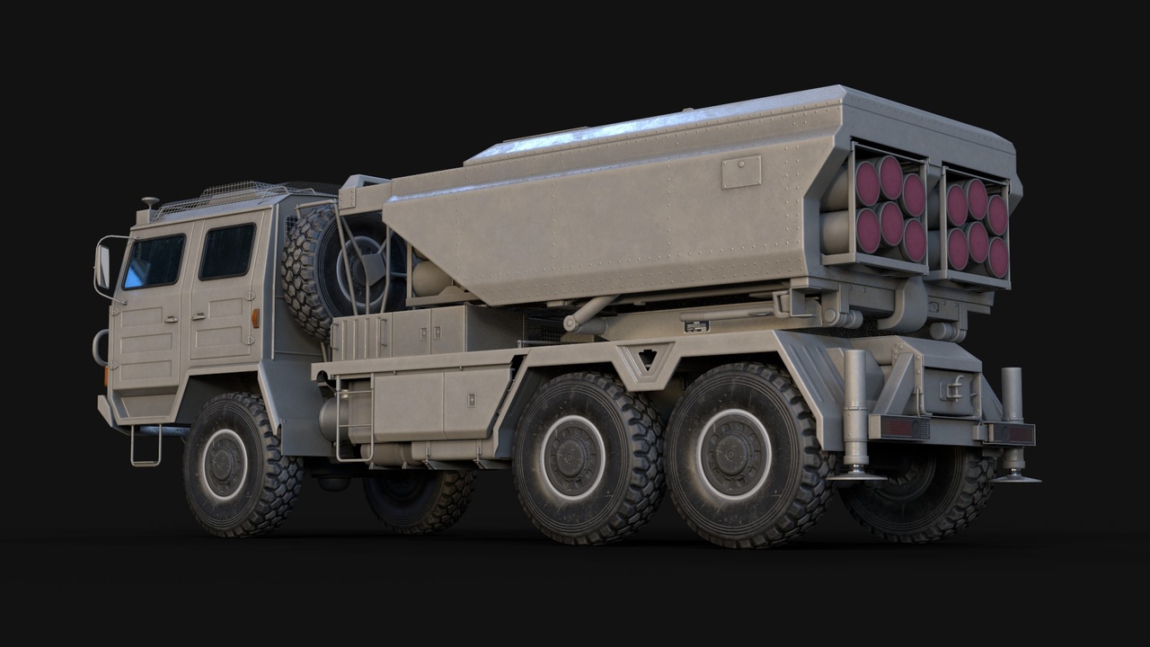 Media 1 for listing Tactical Multiple Rocket Launcher Truck - Heavy Wheeled Artillery Vehicle LOD