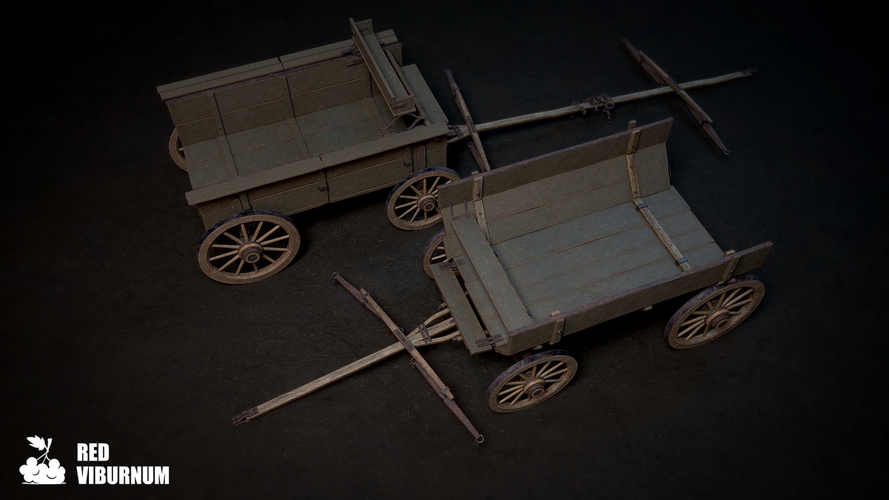 Media 1 for listing Intact & Destroyed Wooden Carts Pack