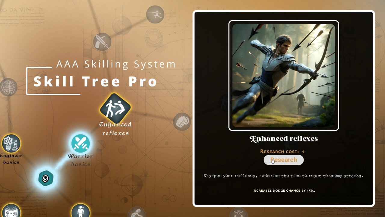 Media 1 for listing Multiplayer skill tree system : Procedural skill tree UI Modular skilling system