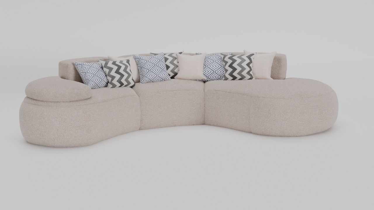 Media 1 for listing Curved sheepskin couch / sofa