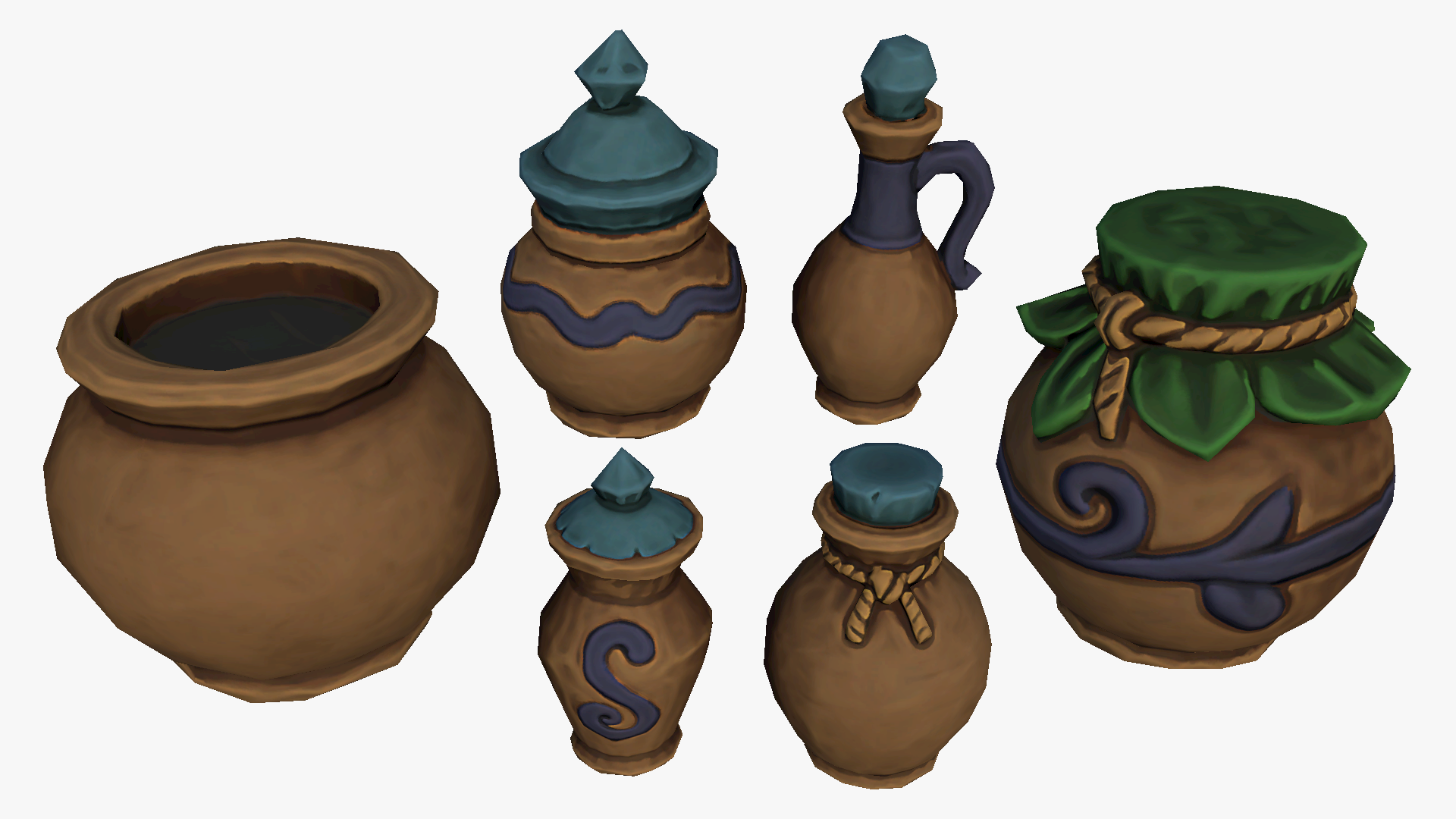 Stylized Fantasy RPG Jars Pots Jugs Containers | Fab