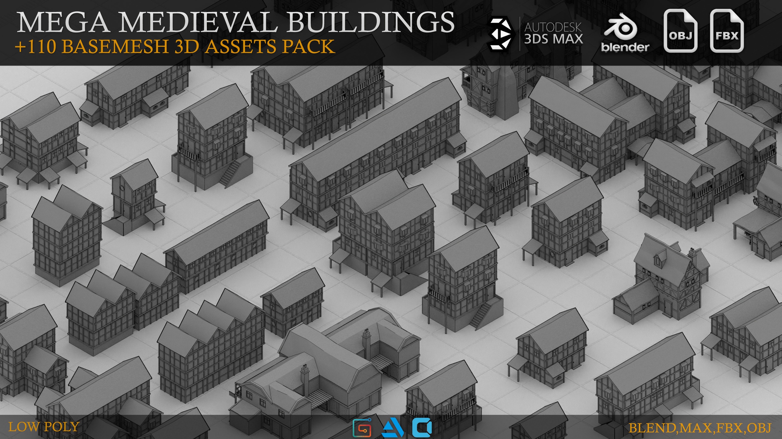 Media 1 for listing Mega Medieval Buildings Pack